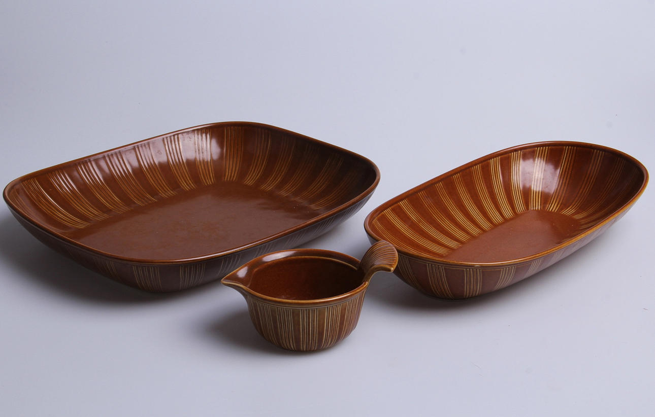 UPPLÄGGNINGSFAT, 3 st, "Eldorado", Gustavsberg.