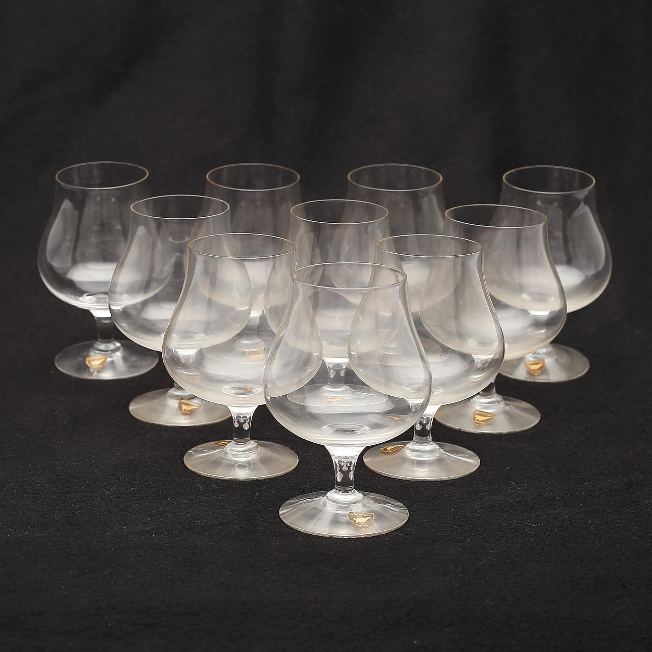 KONJAKSKUPOR, 10 st, glas, Orrefors.