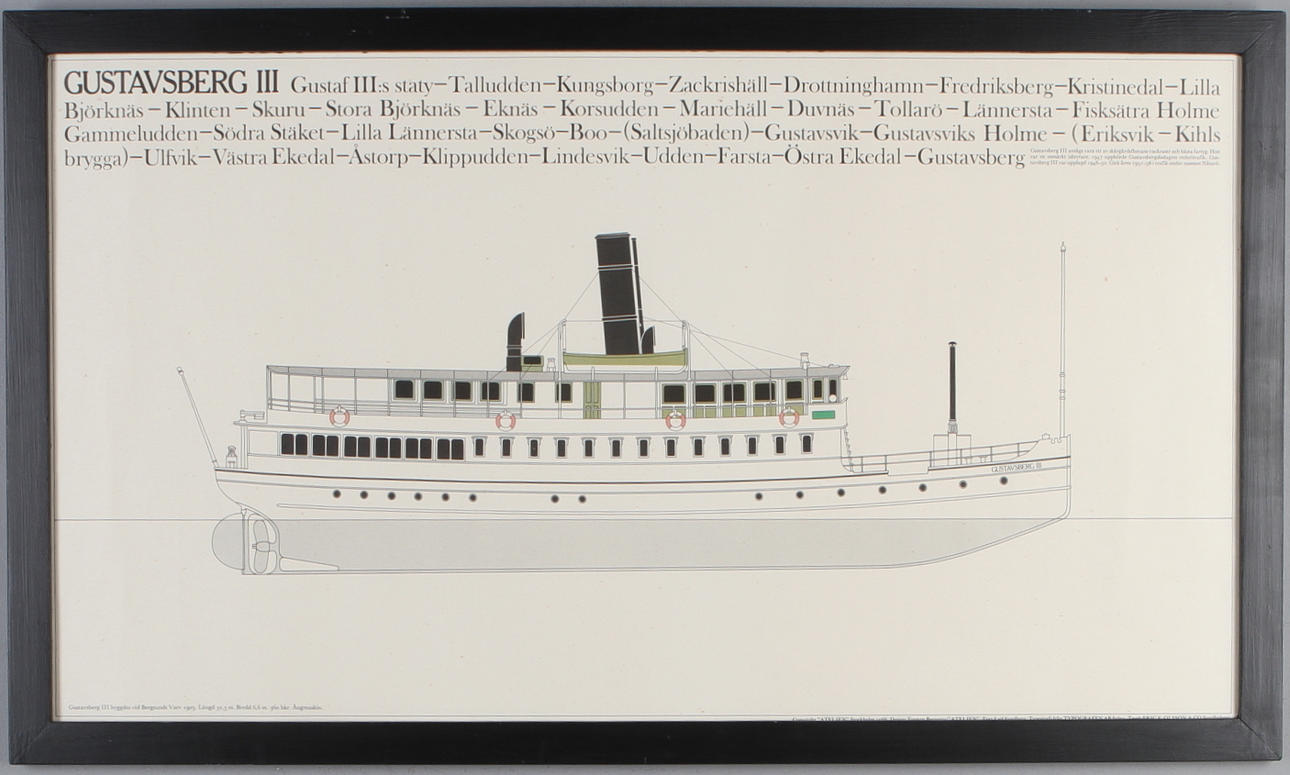 GRAFISKT BLAD, Ångbåten Gustavsberg III, 1960-tal.