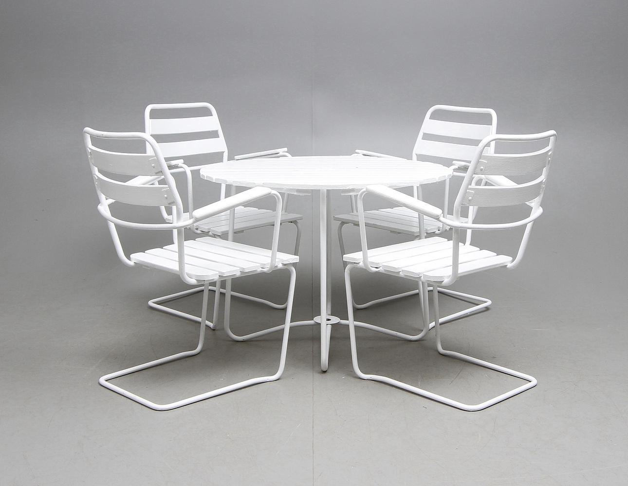 TRÄDGÅRDSMÖBEL, 5 delar, vit.