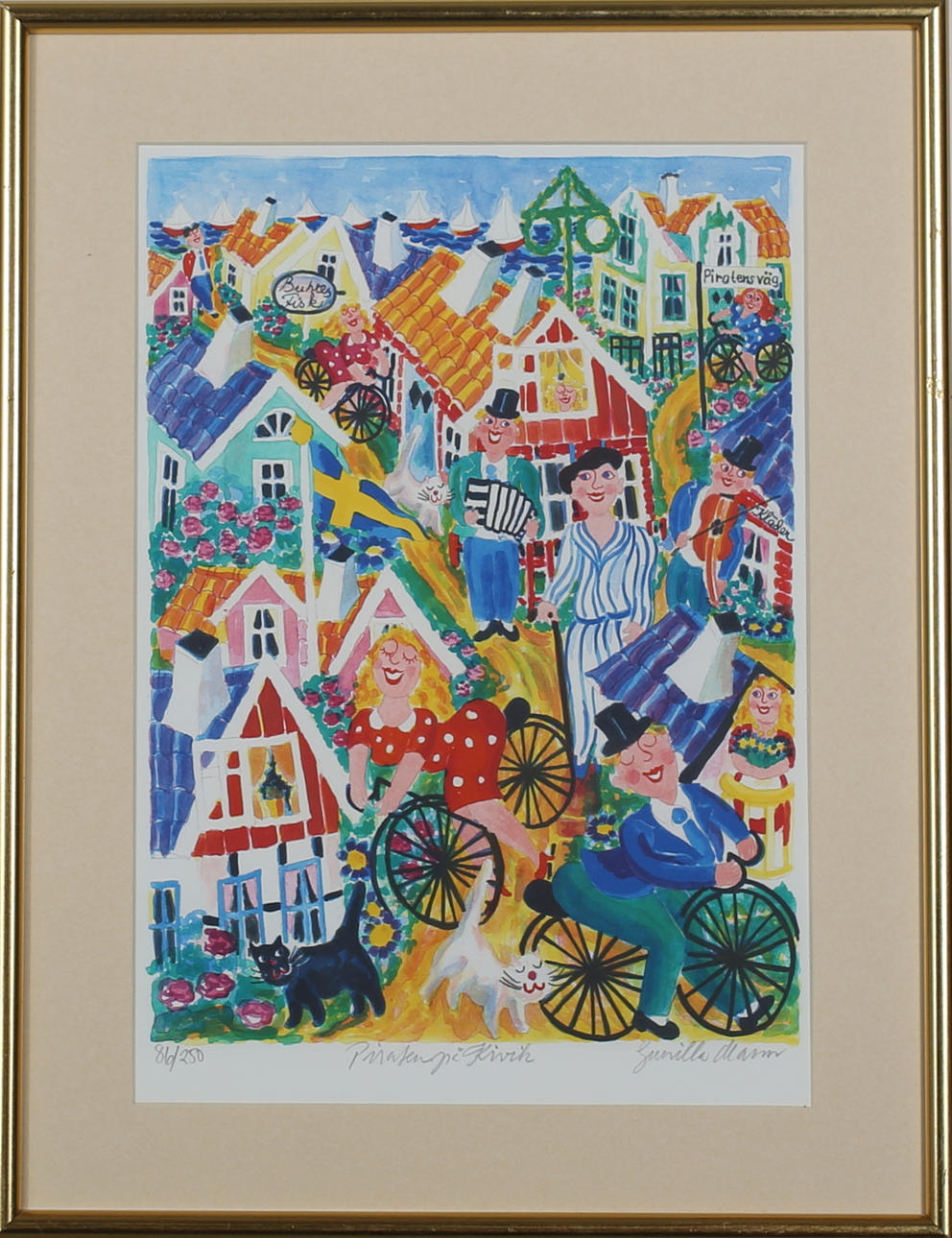 GUNILLA MANN. Piraten på Kivik, färglitografi, signerad och numrerad 86/250.