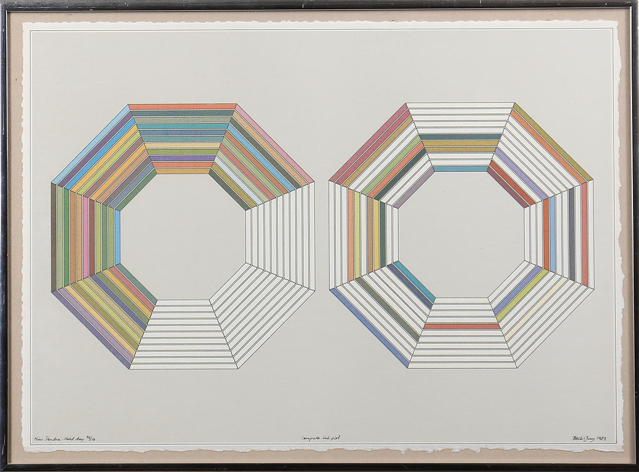 BECK & JUNG. Computer Ink Plot, färglitografi, signerad, numrerad 36/150.