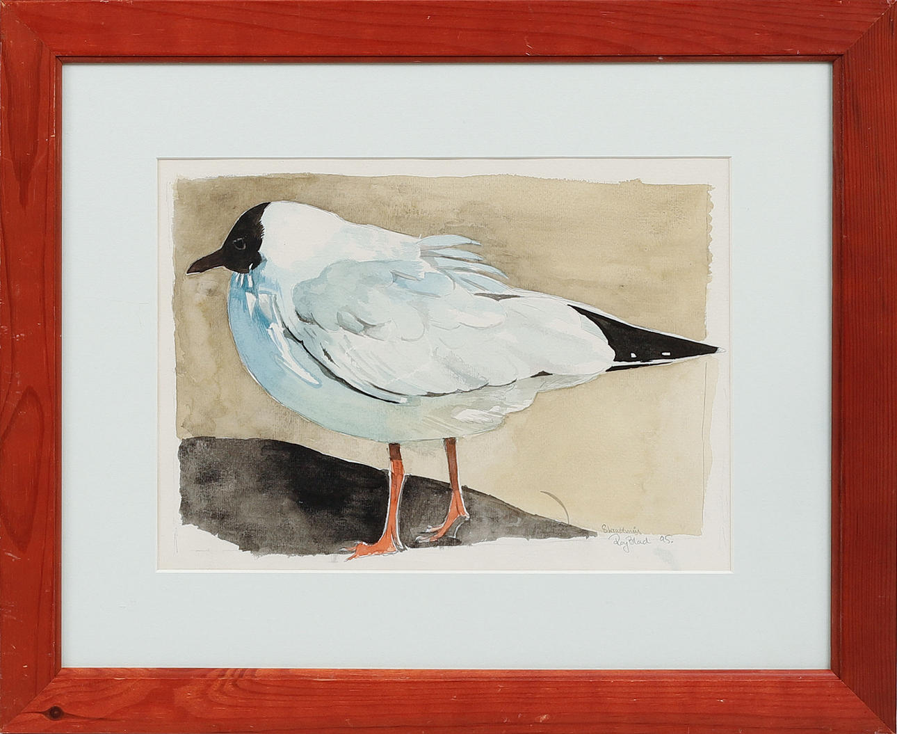 ROY BLAD. "Laughing Seagull" watercolor, signed.