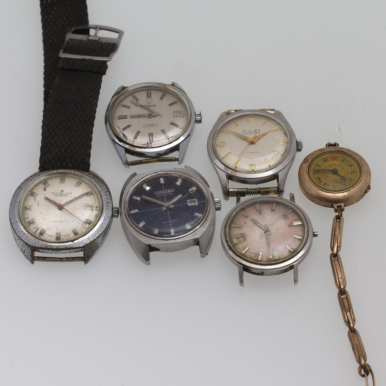 WRIST WATCH, 6 pcs, mostly automatic, steel, defective.