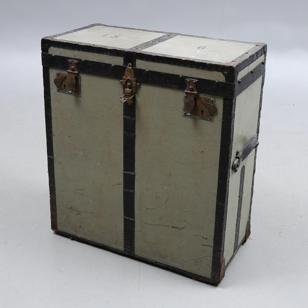 SUITCASE, metal, circa 1900.