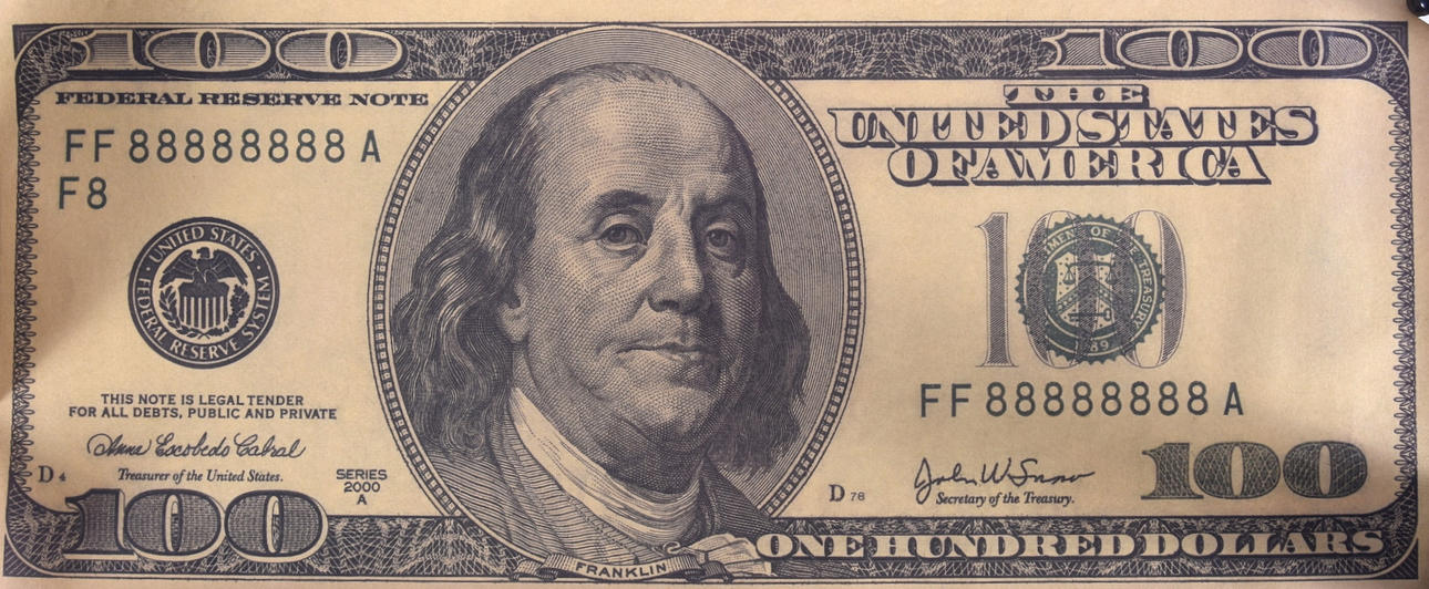 OFFSETDRUCK "100-Dollar-Schein".