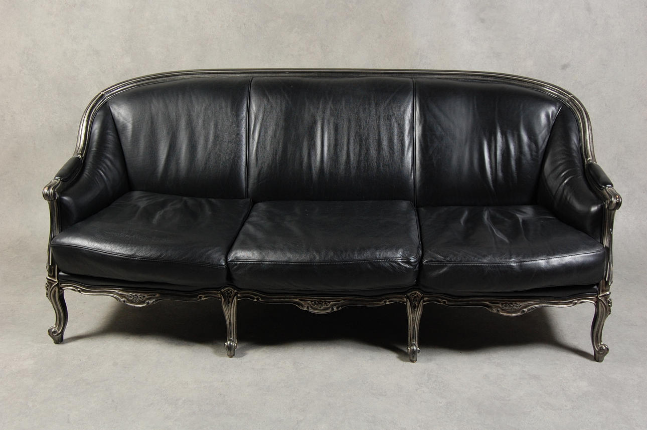 SOFFA, skinn, rokokostil, 2000-tal.