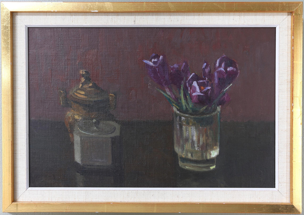 LEOPOLD MORSING. Stileben med krokus Signerad L. Morsing.