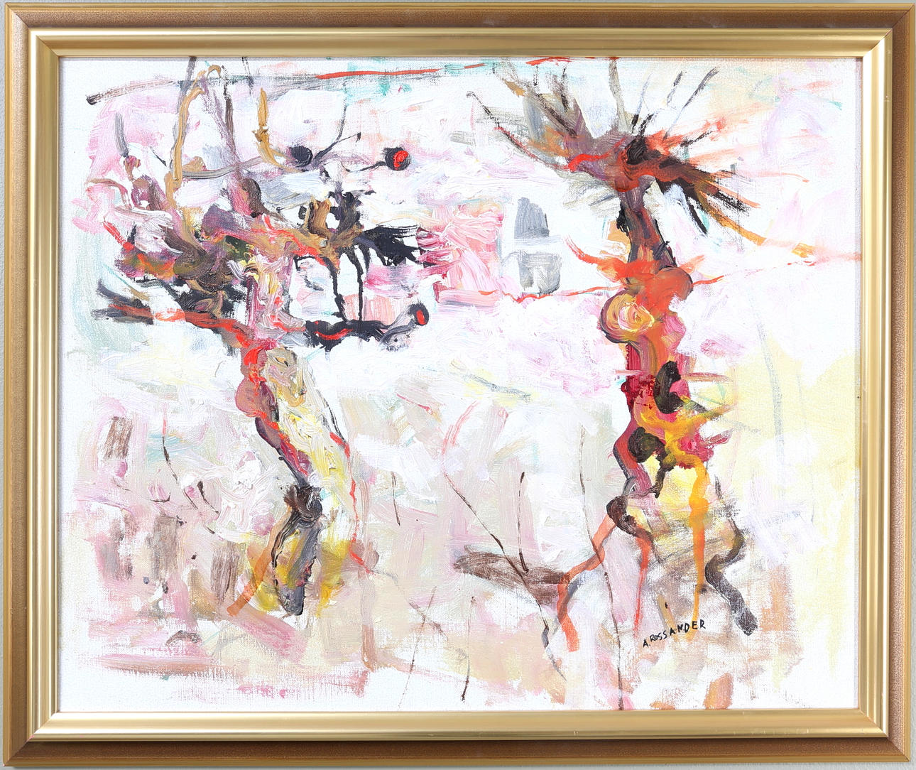 ARMAND ROSSANDER. "Pilar Öland", signerad A. Rossander. Olja på duk.