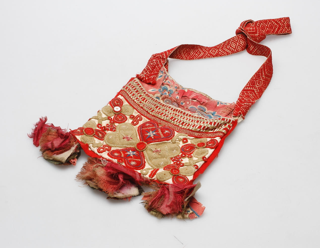 DRÄKTVÄSKA, allmoge, Skåne. Daterad 1861 samt BE.