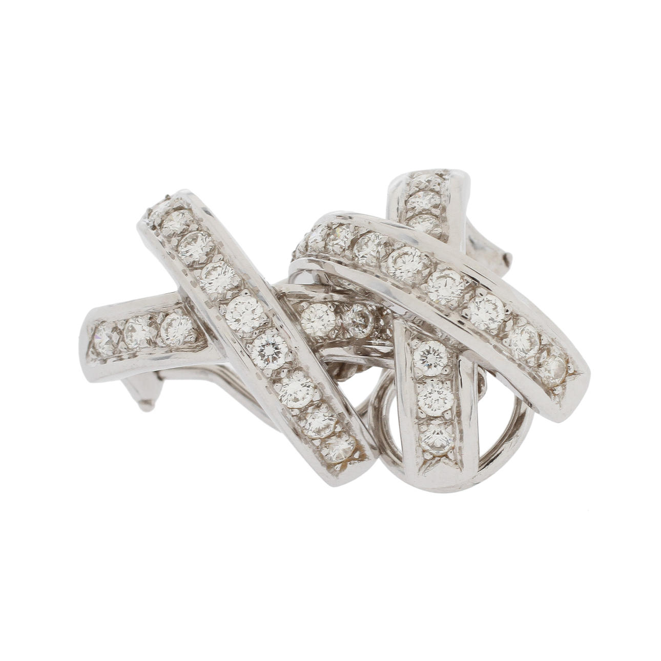 ÖRHÄNGEN, 18k vitguld med diamanter, totalt ca 0,95 ct.