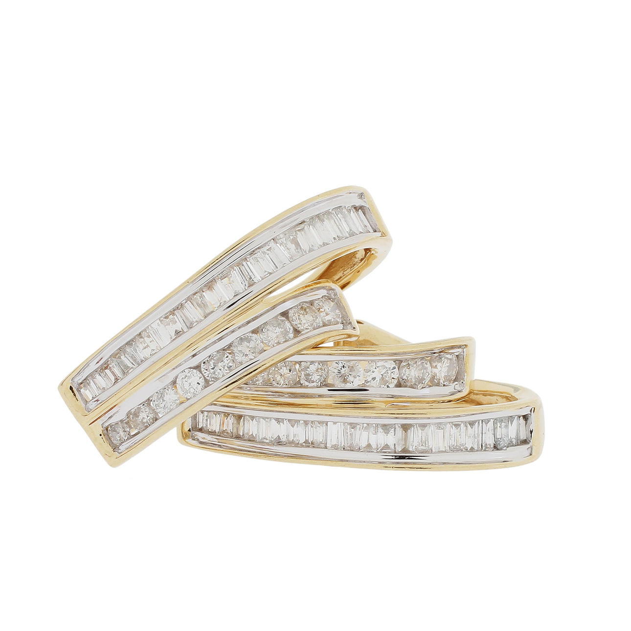 ÖRHÄNGEN, 1 par 14k guld med diamanter, totalt ca 1,50 ct.