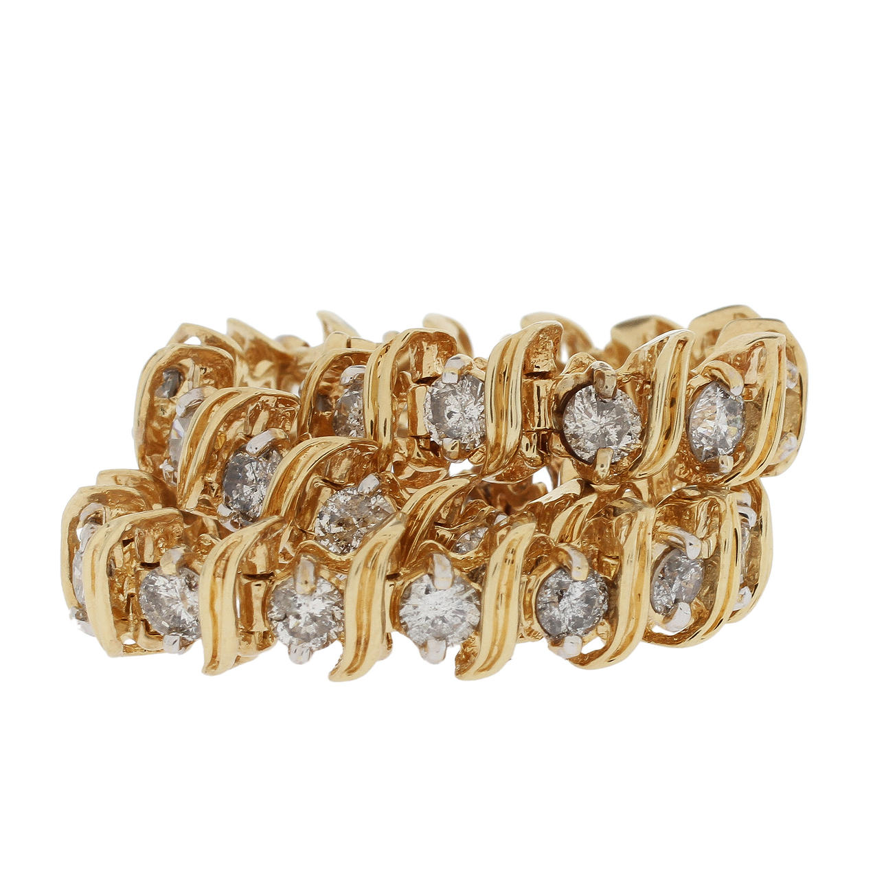 ARMBAND, 14k guld med diamanter, totalt ca 3,10 ct, 14 gram.