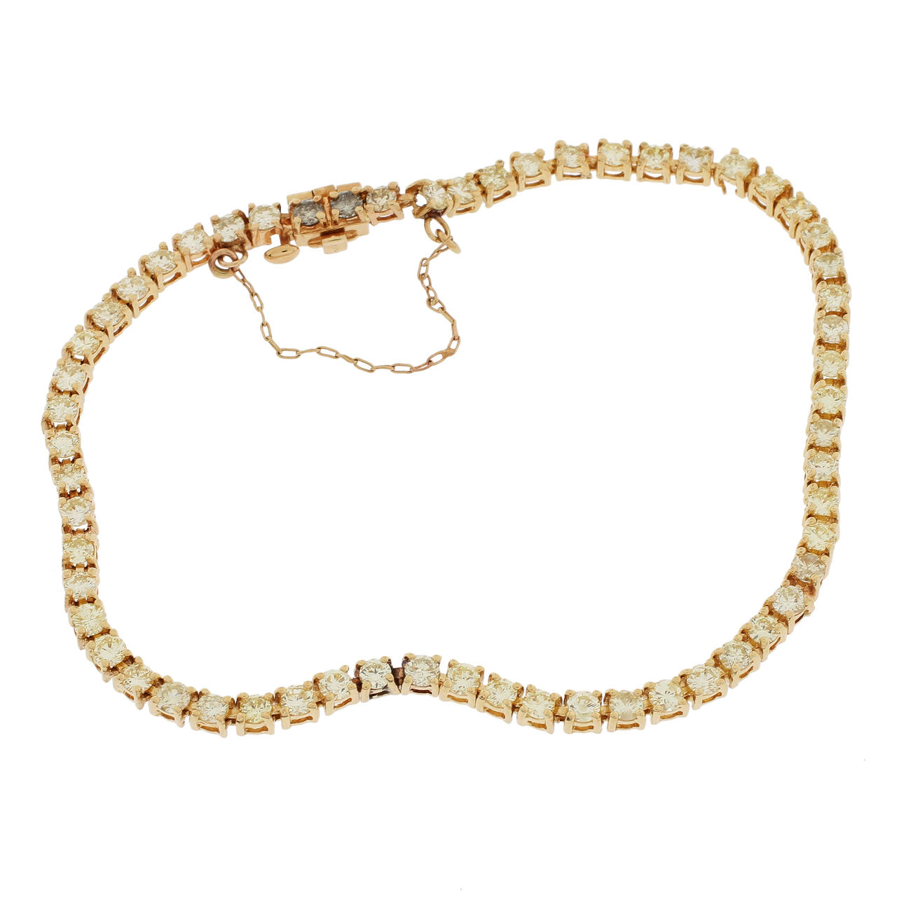 ARMBAND, 14k guld med diamanter, totalt ca 4,00 ct, 7,7 gram.