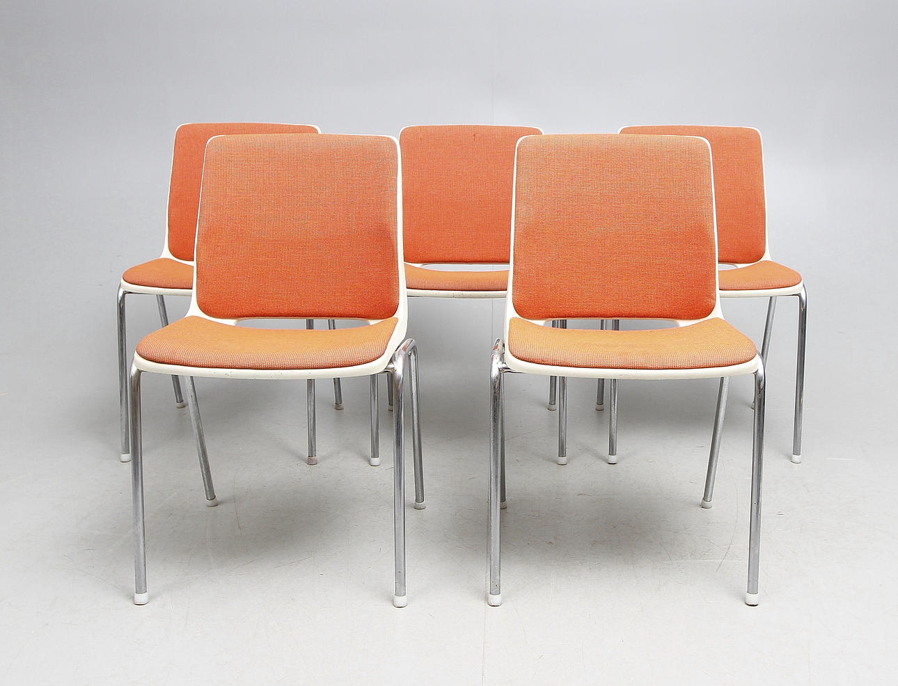 STOLAR, 5 st, stapelbara, plast och krom, Tias Eckhoff för Ana-tomi, Norway.