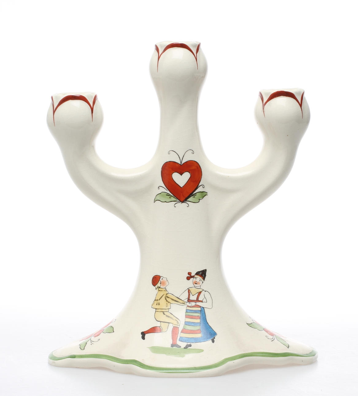 KANDELABER, flintgods, "Daldansen", Rörstrand.