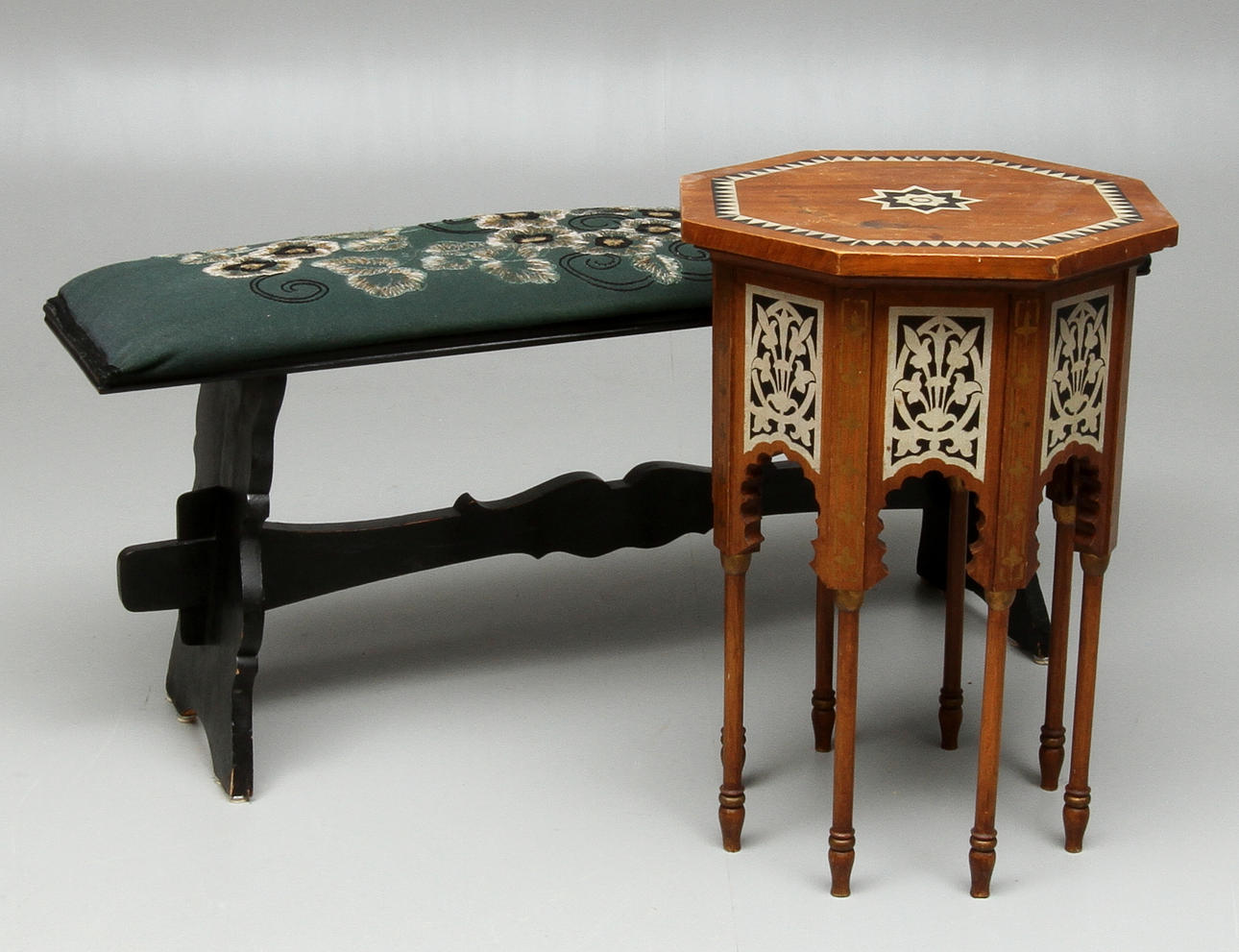 BÄNK samt LAMPBORD, sekelskiftet 18/1900-tal.