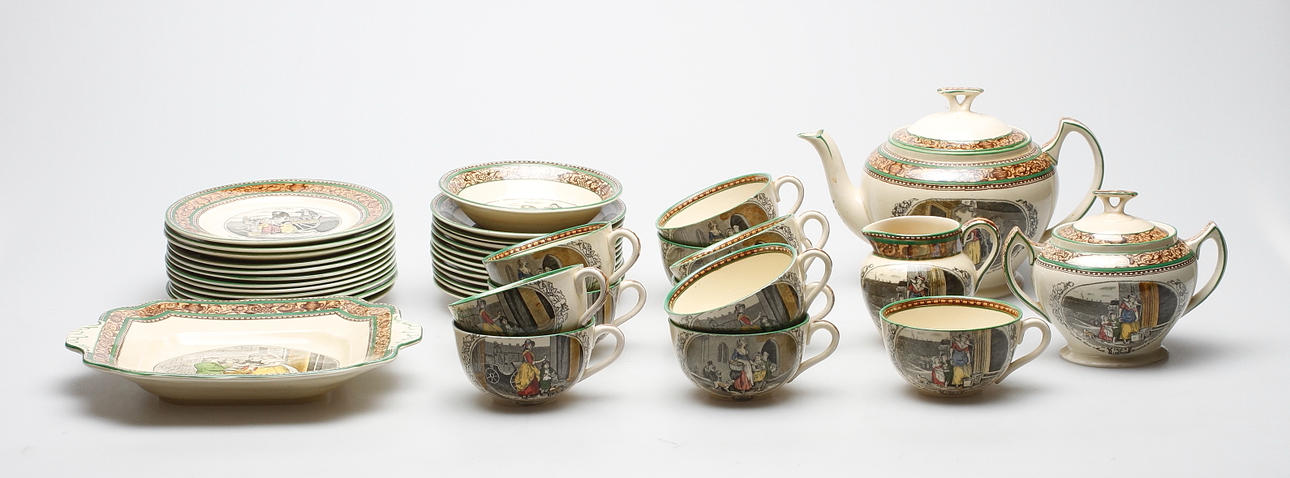 TESERVIS, 40 delar, "Cries of London", Adams, England, 1900-talets första hälft.