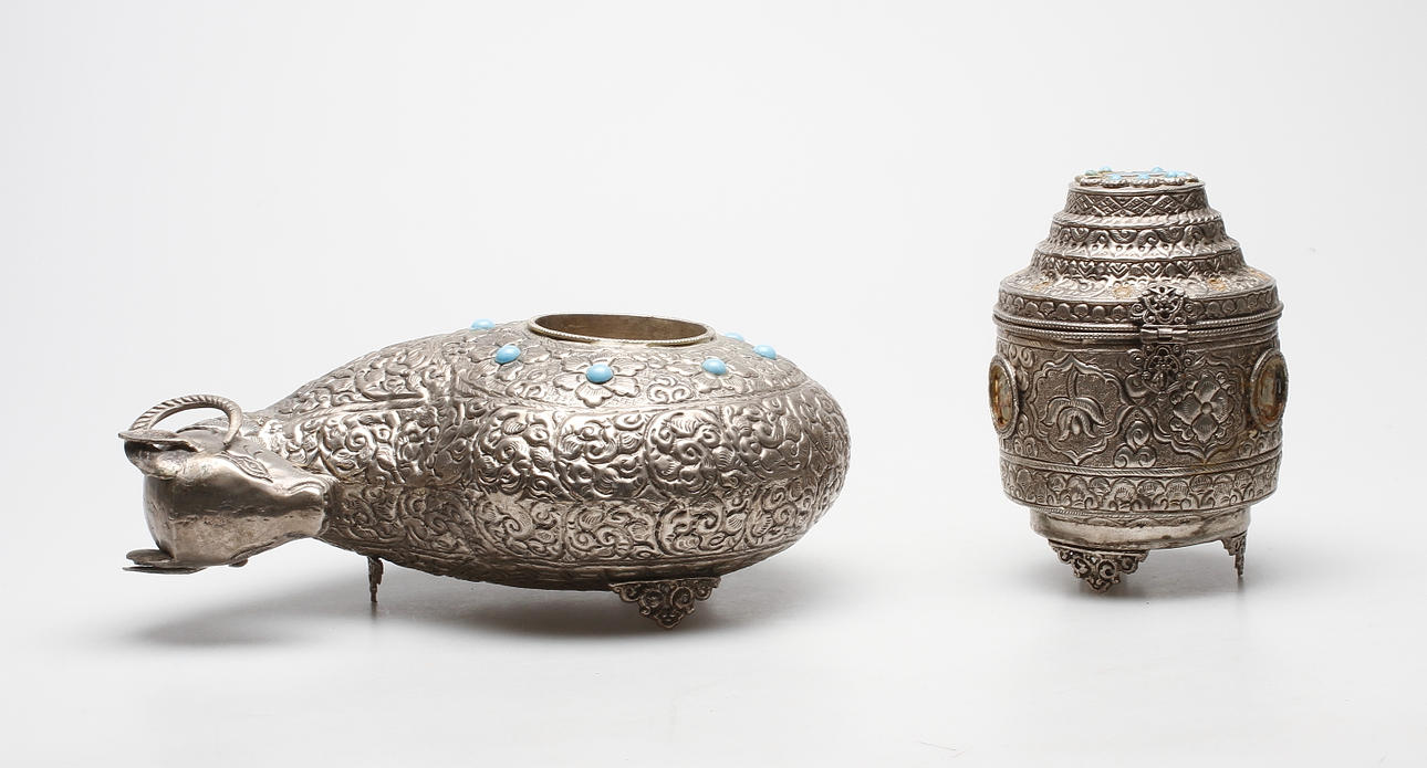 LOCKSKÅL SAMT SKÅL, orientaliska, 1900-tal.