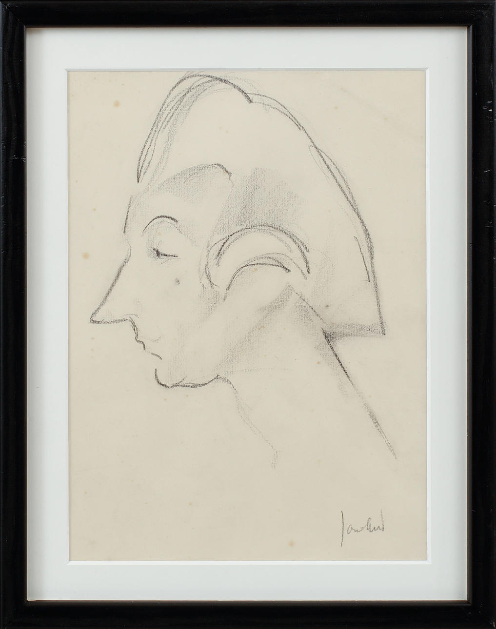 JOHN JON-AND. Mouche, pencil drawing, signed.