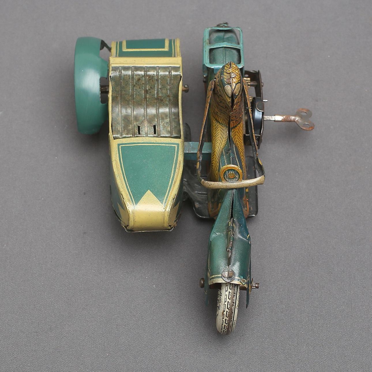 TIPPCO T 686 Motorcycle with sidecar, clockwork, made in Germany