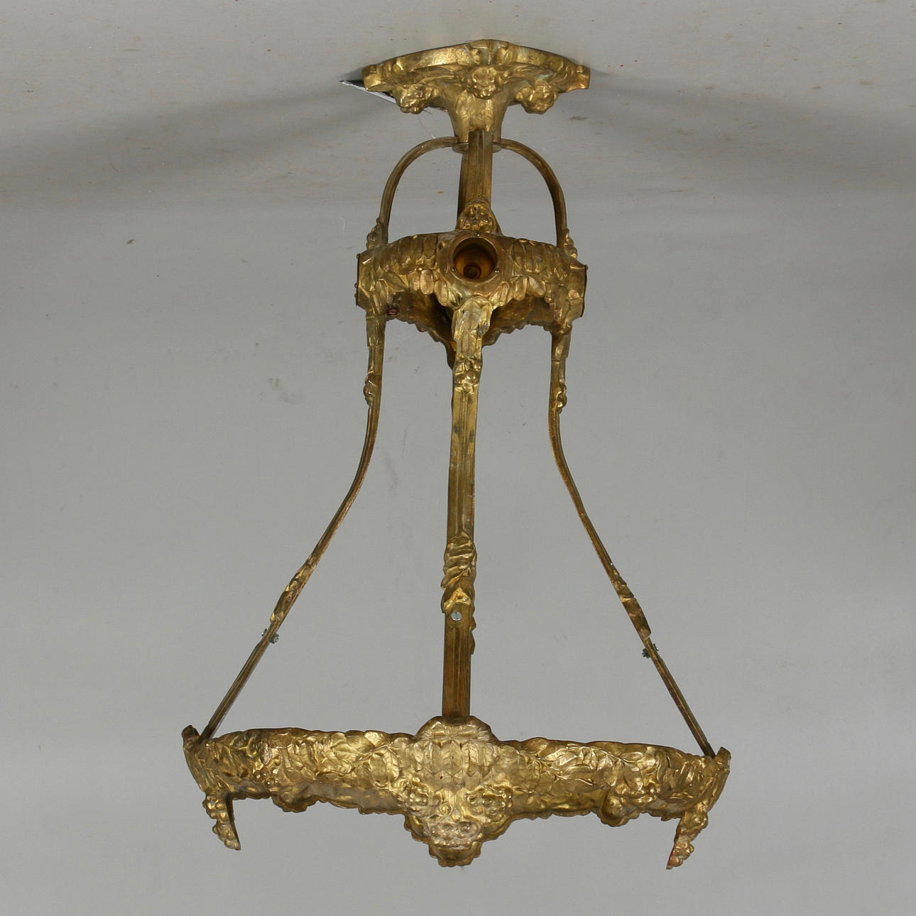 CEILING FIXTURE, gilded metal.