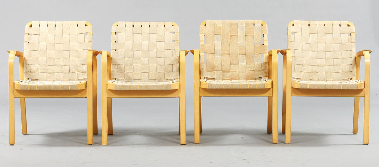 KARMSTOLAR, 4 st, modell 45, Alvar Aalto.