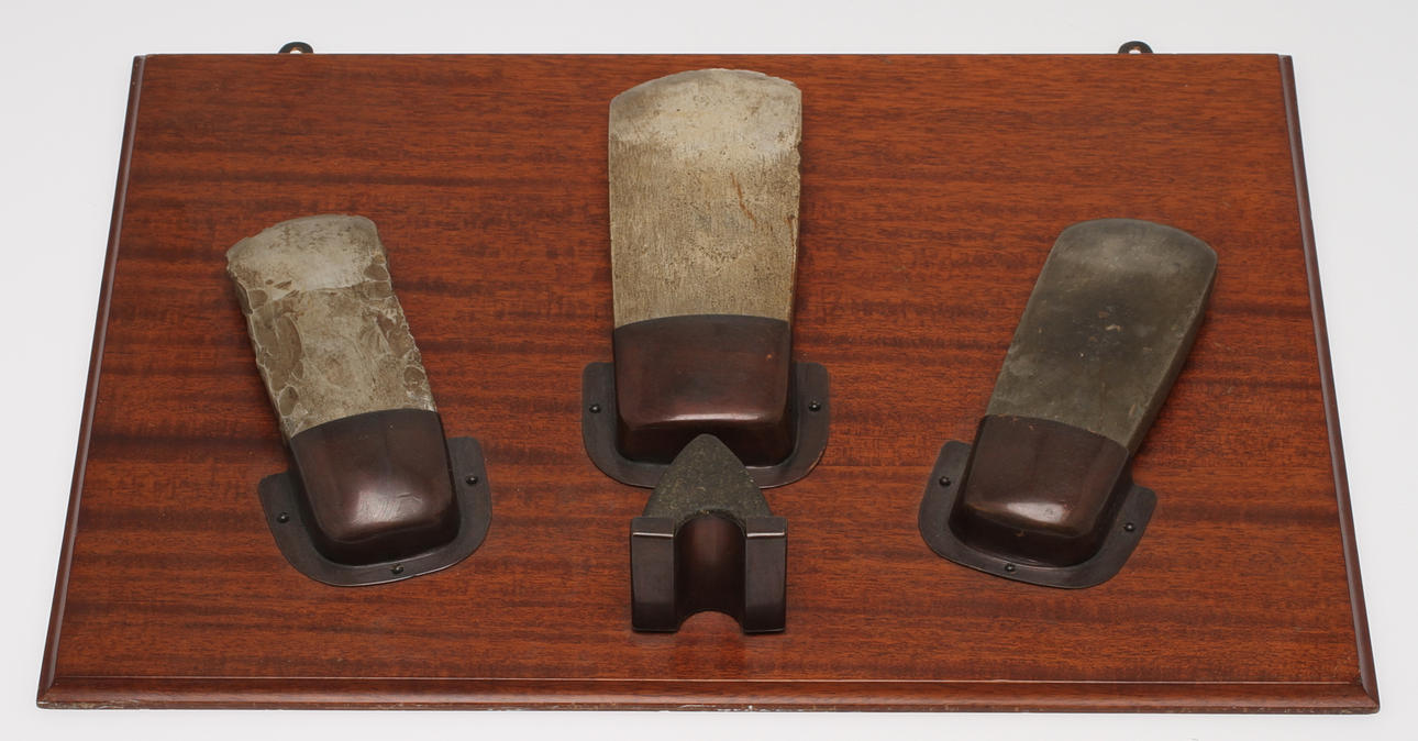 STENYXOR, 4 st, monterade på väggplatta.