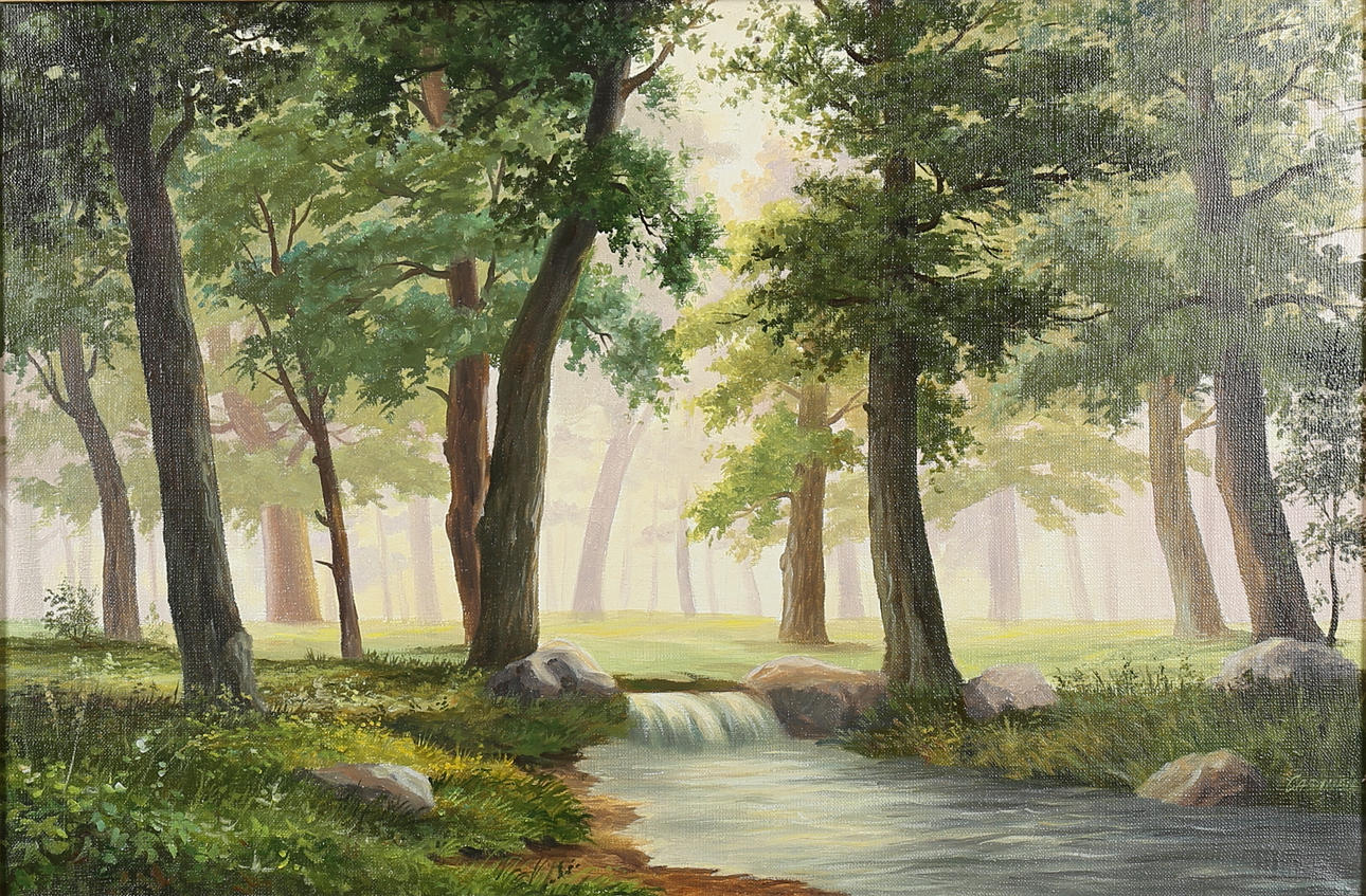 OIDENTIFIERAD KONSTNÄR. Landskap, Ryssland. Olja på duk, signerad.