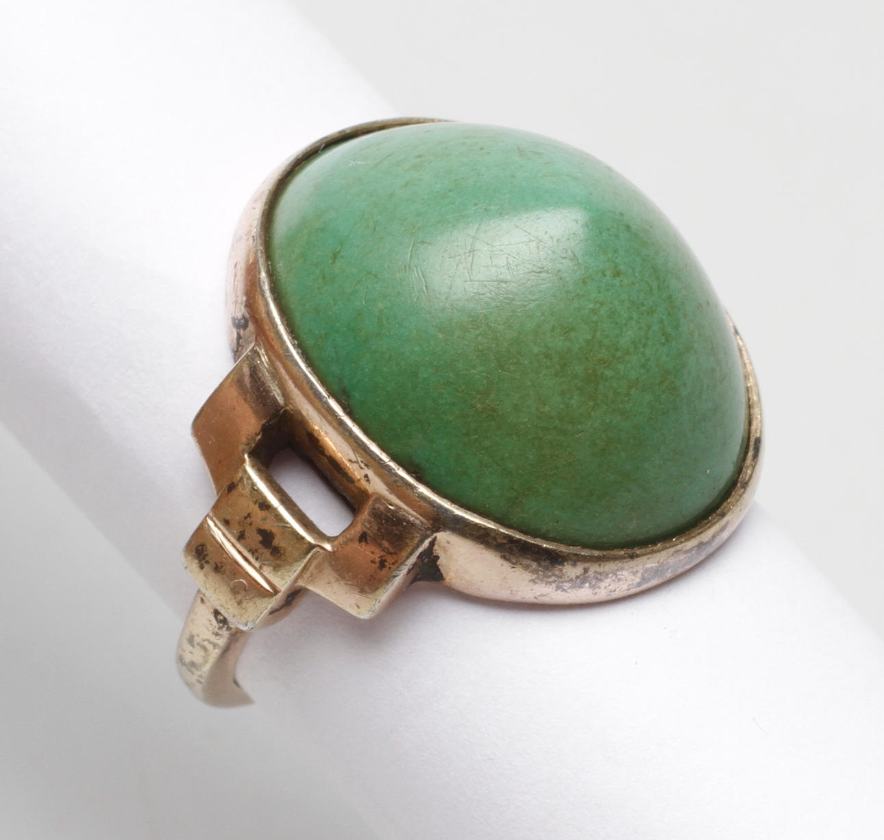 RING, förgyllt silver, art deco, WA Bolin, Stockholm, 1936.