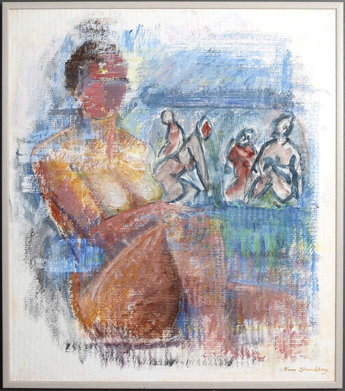 RUNE STRANDBERG. Blandteknik på papper, signerad.