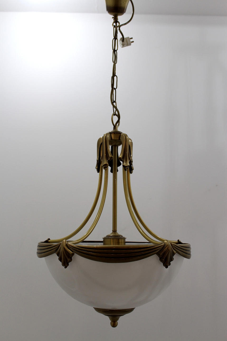 TAKLAMPA, glas och metall.