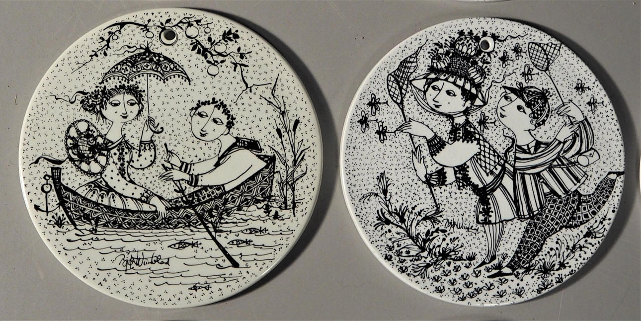 BJÖRN WIINBLAD. seasonal plates, 13 pcs, porcelain, Nymölle