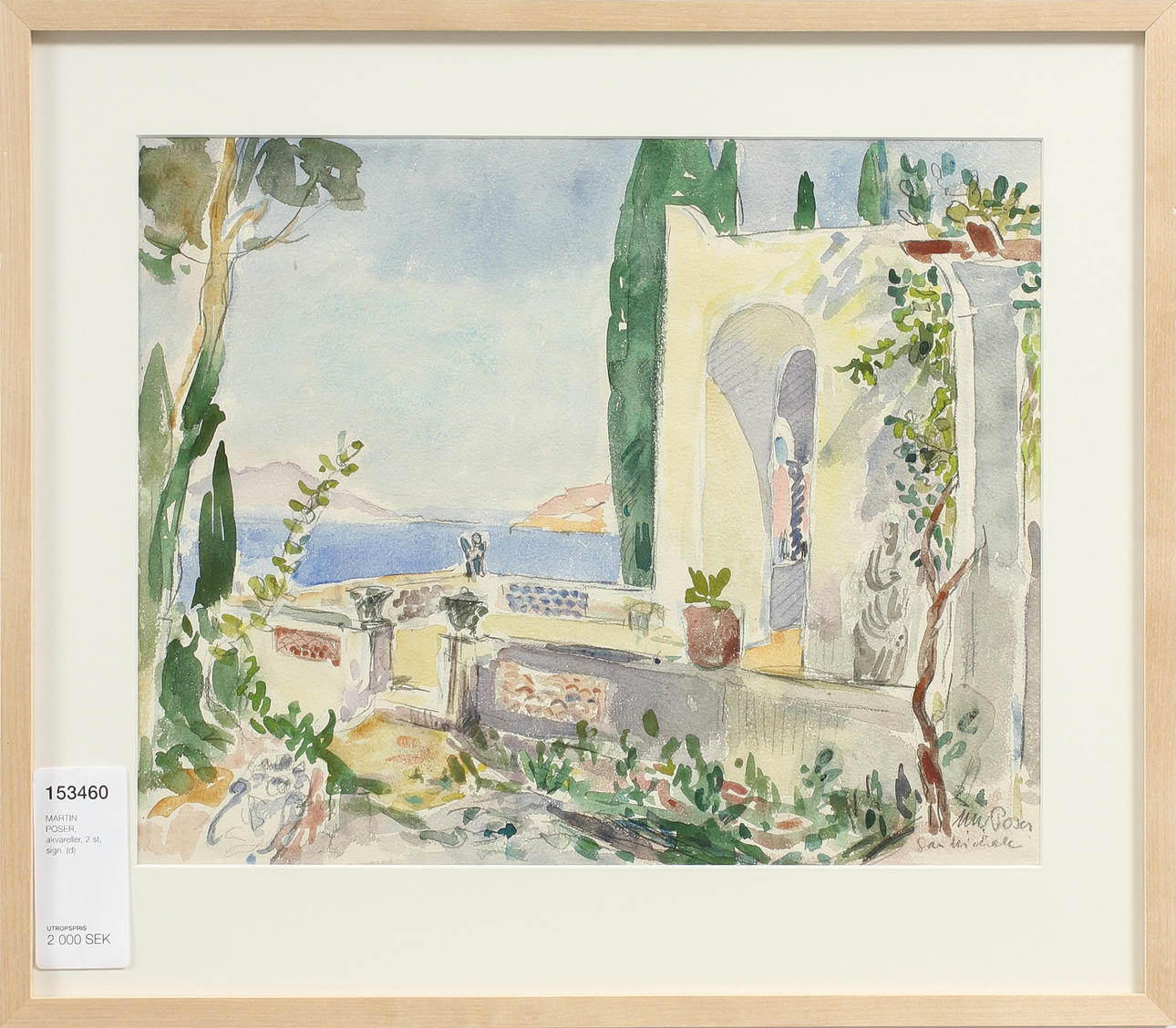 MARTIN POSER, akvareller, 2 st, sign.