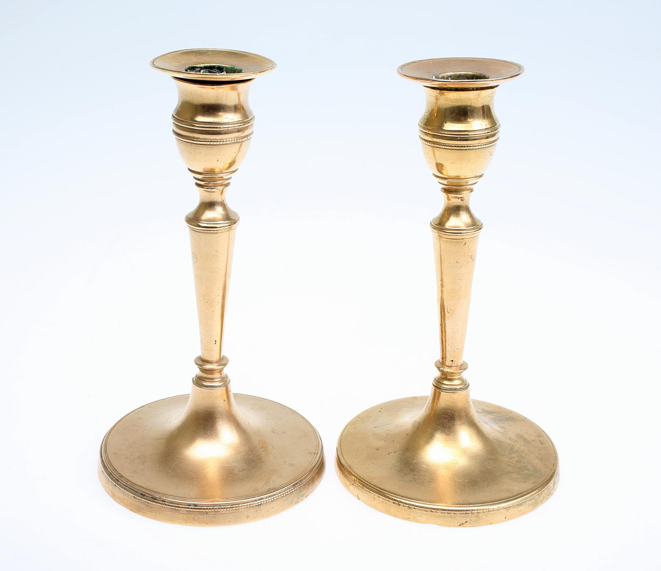 LJUSSTAKAR 1 par, Mässing 1800-tal.