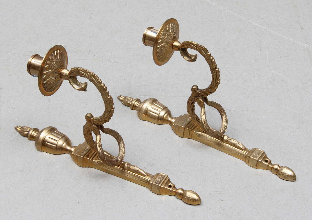 VÄGGLAMPETTER 1 par, mässing, "Törne" ur 1700-talsserien, IKEA.