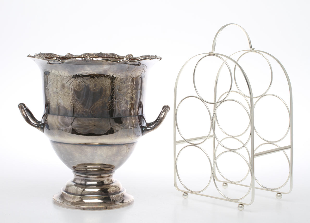 VINKYL samt VINSTÄLL, metall, 1900-tal.