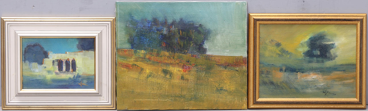 BO ERICSSON. Oil on canvas, 3 pieces, signed.