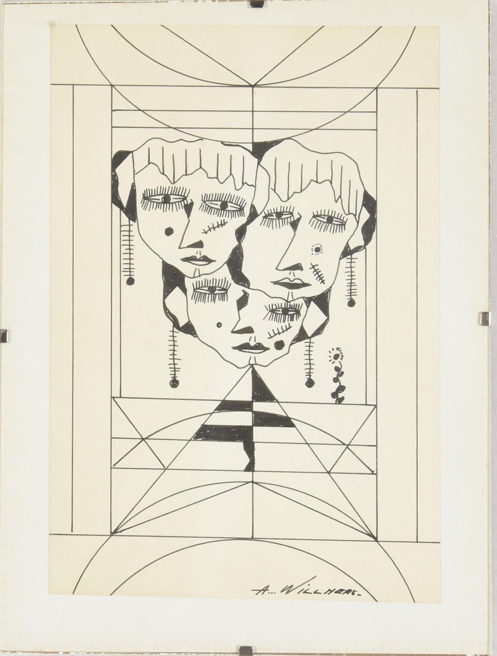 ARNE WILLNERS. Tuschteckning.