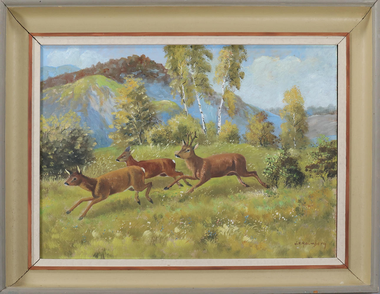 H A HOLMBERG. Oil on Board, signed.