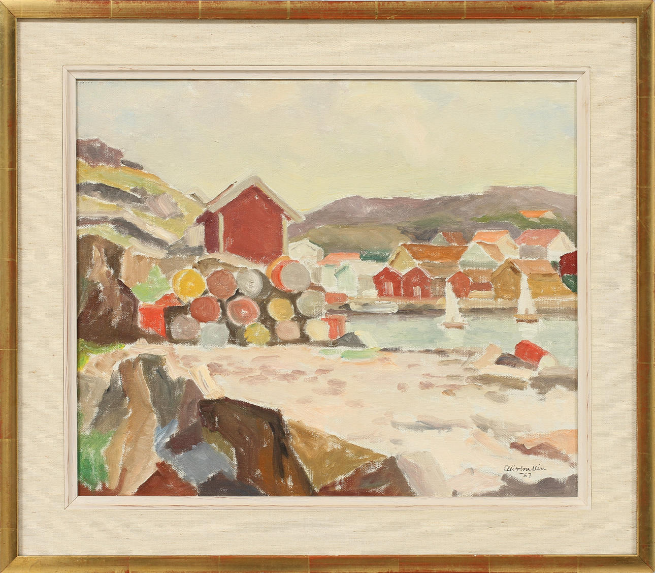 ELLIS WALLIN, olja på DUK, sign o dat -67.