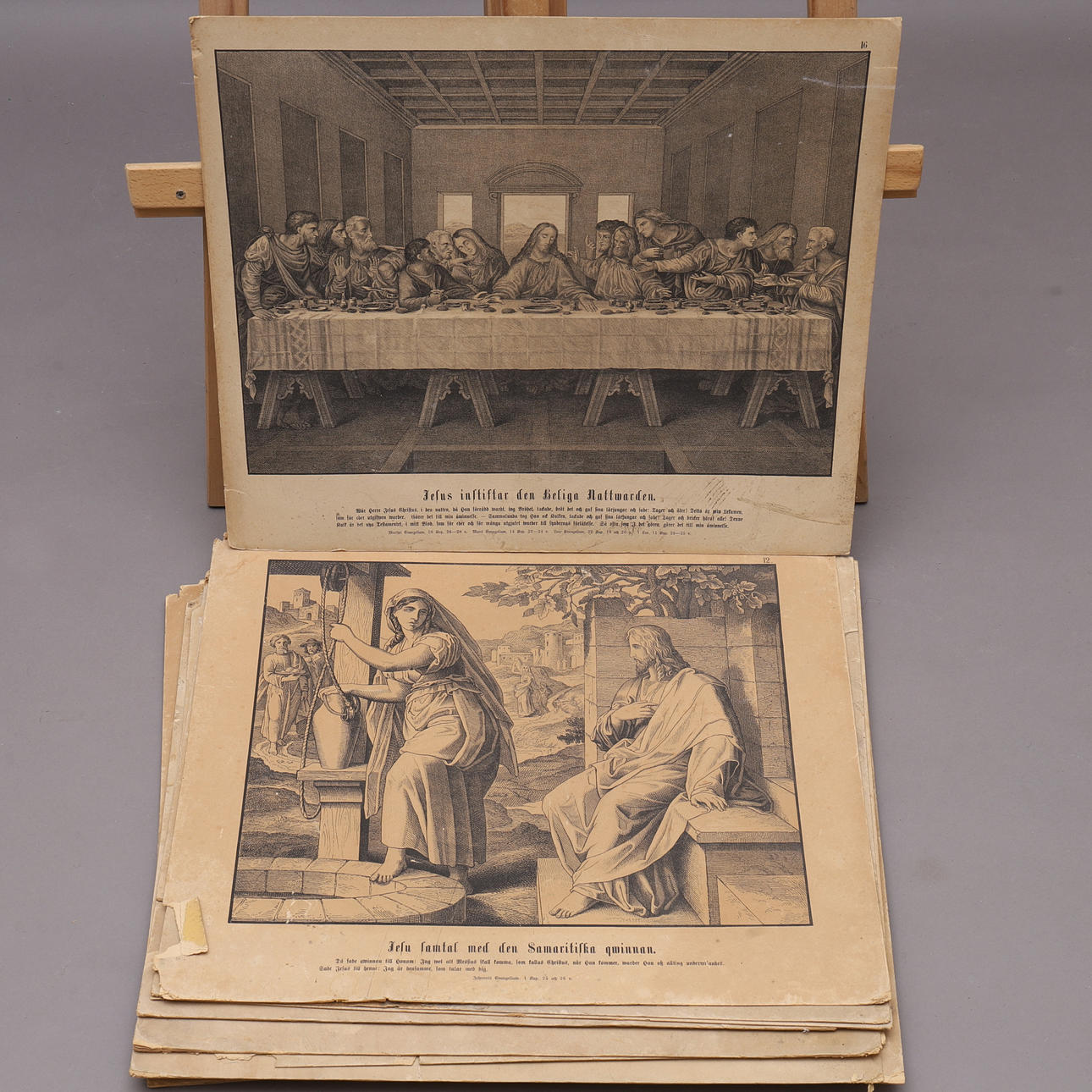 SCHULPLÄNE, 17 Stück, biblische Motive.