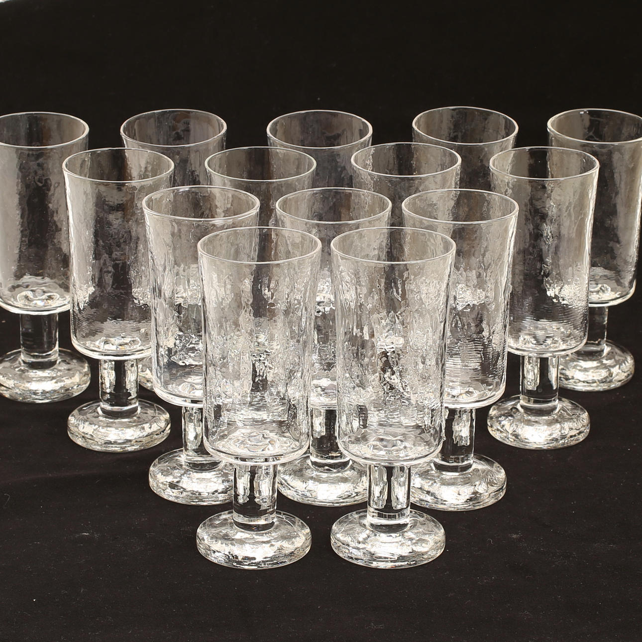 VINGLAS, 14 stycken, "Rustica", Göran Wärff, Pukeberg.