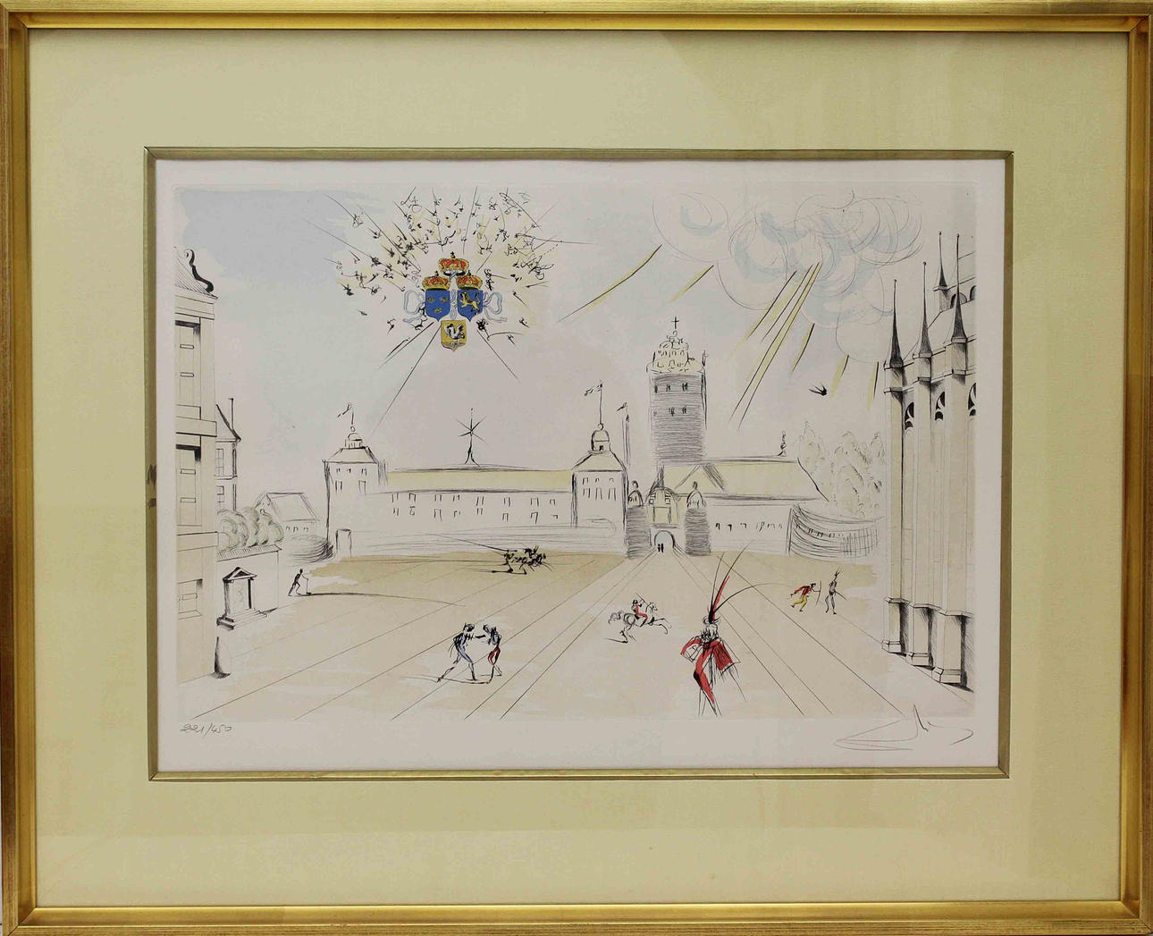 SALVADOR DALI. "Stockholms slott", Signerad och numrerad 221/450.
