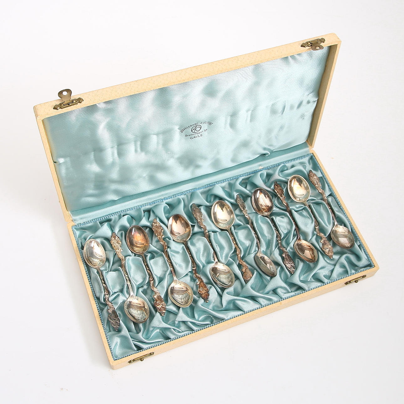 KAFFESKEDAR, 12 st, silver, Matsilver AB, Stockholm, 1948.