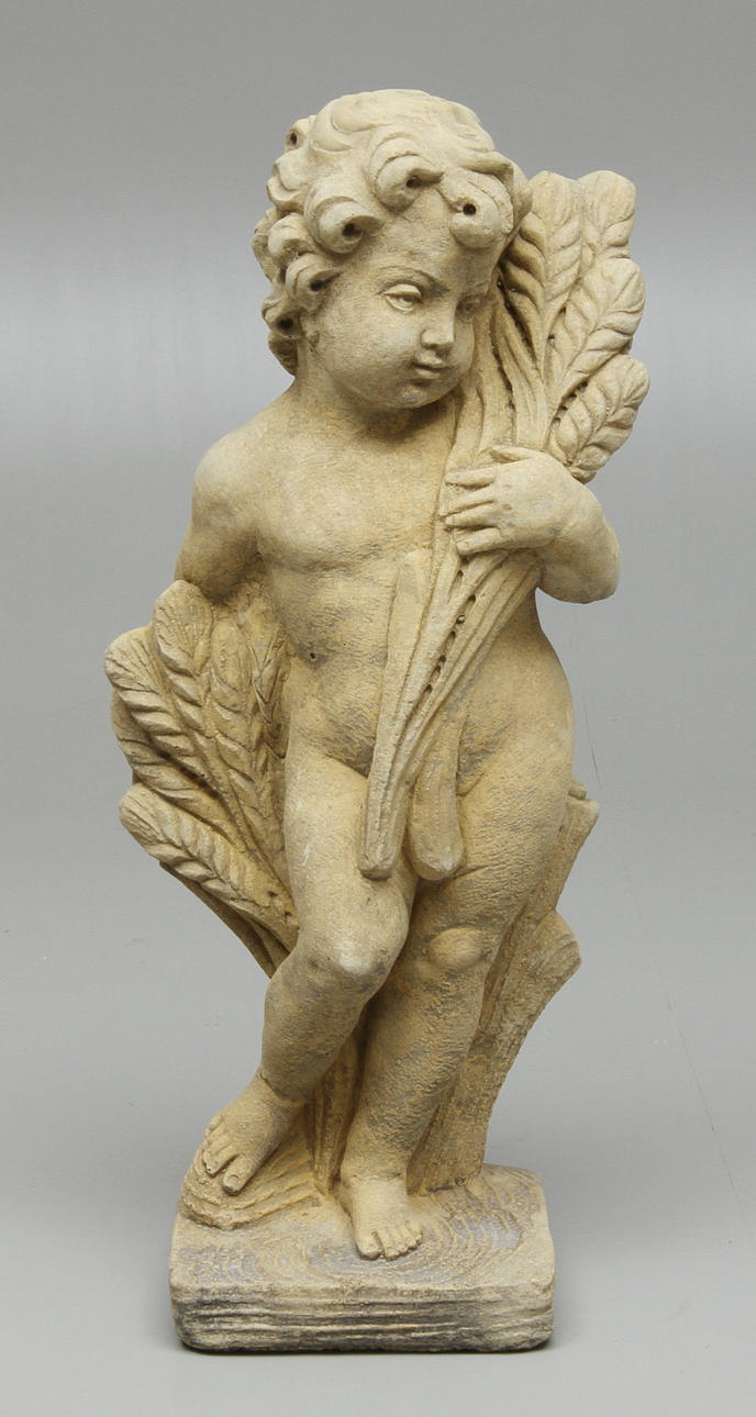 TRÄDGÅRDSKULPTUR i form putti, 1900/2000-tal.