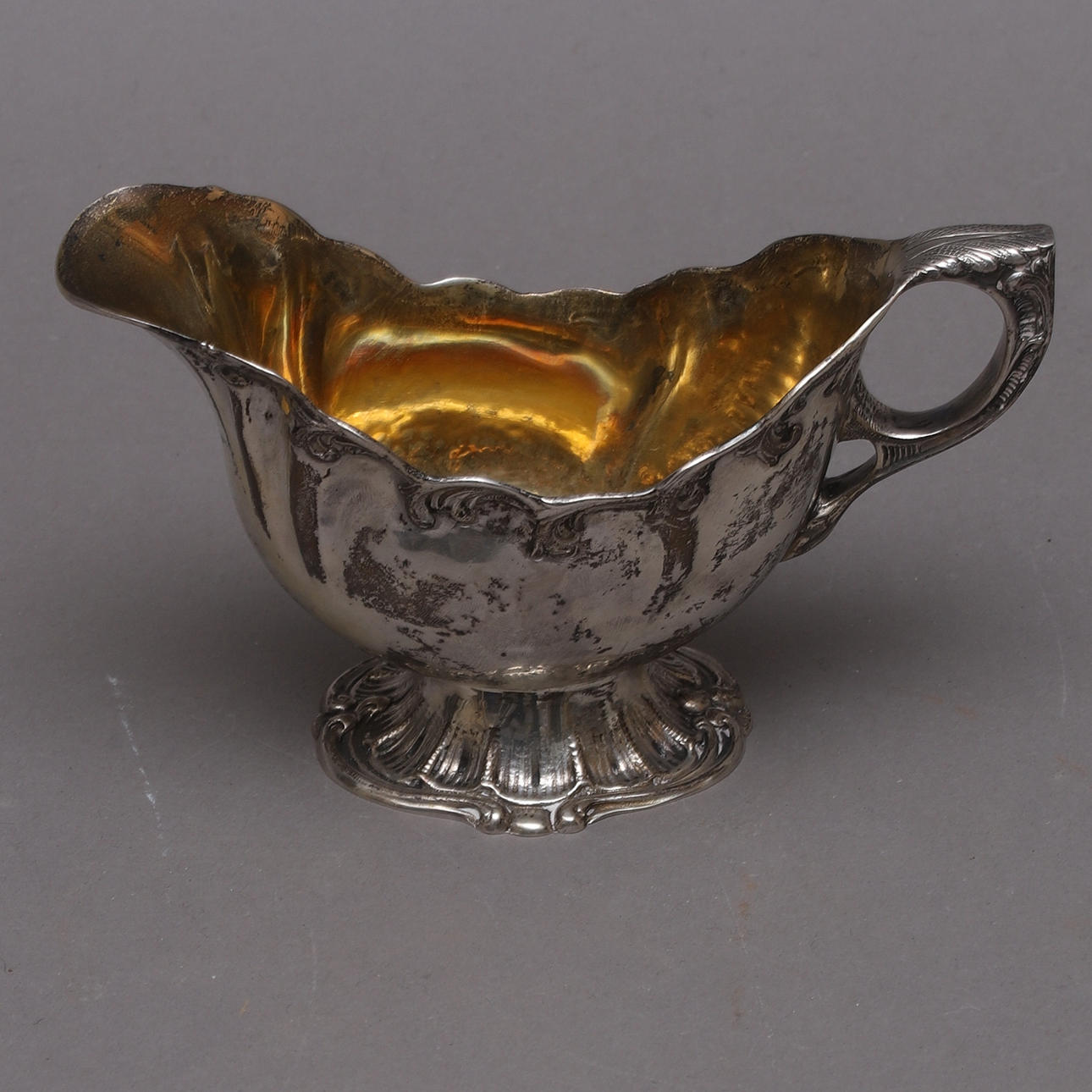 SAUCE SNIP, silver, rococo style.
