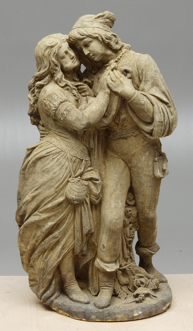 TRÄDGÅRDSSKULPTUR i form av kärlekspar, 1900/2000-tal.