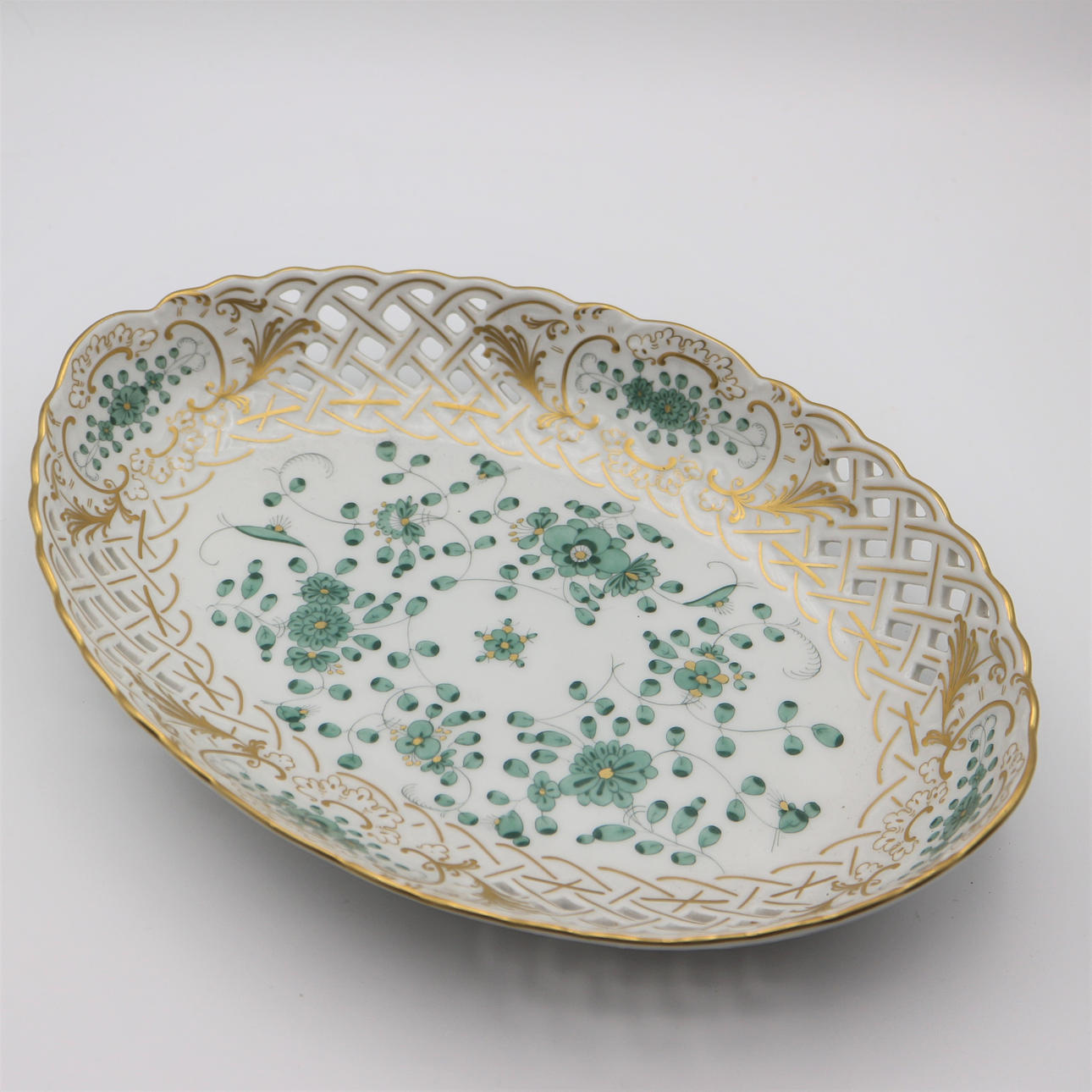 MEISSEN SCHALE INDISCH GRÜN.