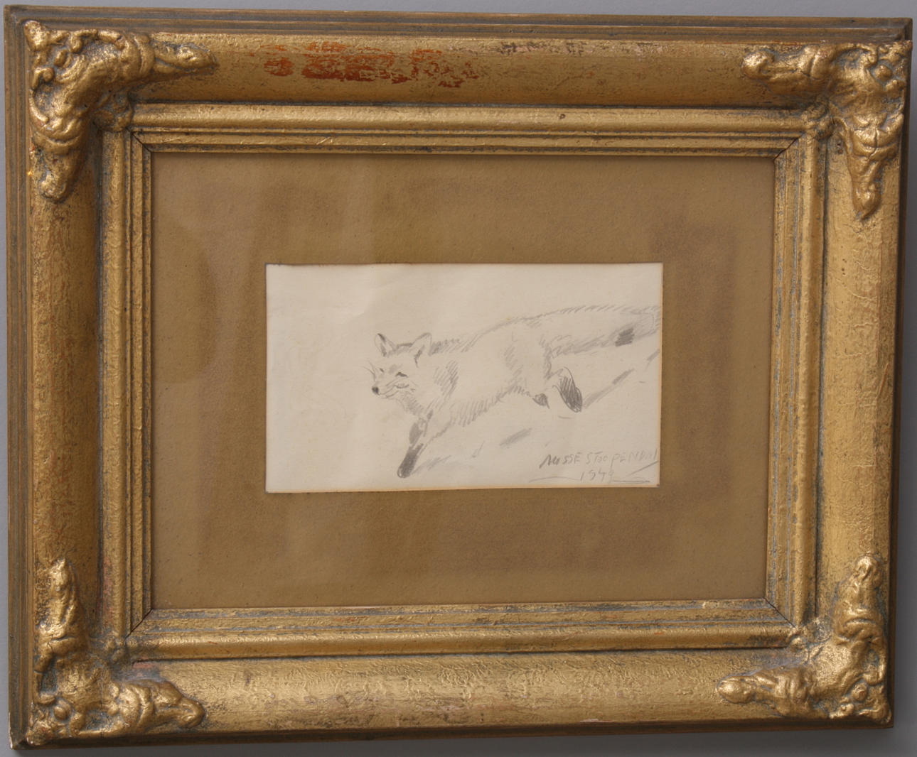 MOSSE STOOPENDAAL. blyertsteckning, signerad och daterad 1942.